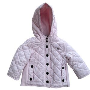 Tommy Hilfiger Light Pink Quilted Fleece-Lined Jacket with Hood Size 12 Months
